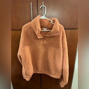 Light burnt orange Sherpa pullover